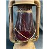 Image 2 : Lot of 1 Tall Red Glass Beacon Rail Lantern - Used