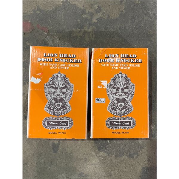 Lot of 2 Lion Head Door Knockers - New