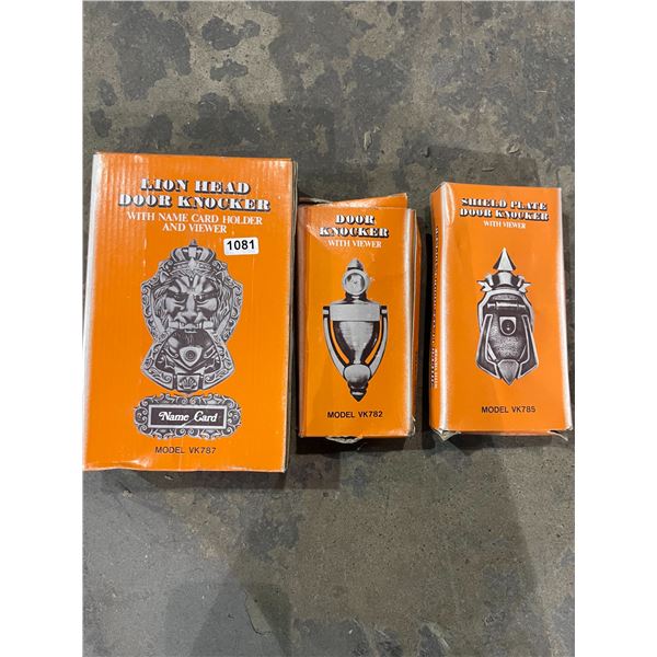 Lot of 3 Assorted Door Knockers - New