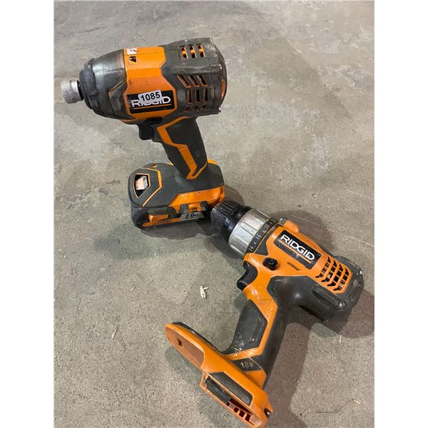 Lot of 2 Rigid Power Tools - Used - Powers On (Includes 1 Battery)