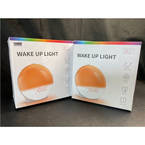 Lot of 2 Smart Sunrise Wake Up Lights/Alarm Clocks/Sleep White Noise Sound Machines - Brand New!
