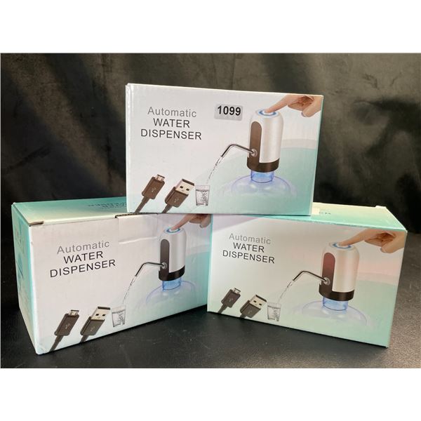 Lot of 3 Automatic Water Dispensers - USB Rechargeable - Brand New!