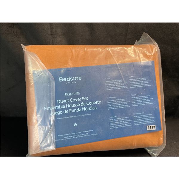 Lot of 1 Bedsure Essentials Duvet Cover Set - Full/Queen Size (90 x 90in) - Orange