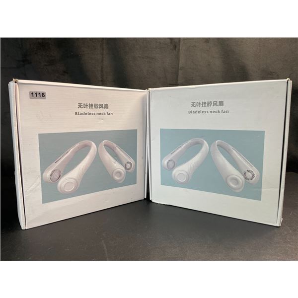 Lot of 2 Wearable Neck Cooling Fans - Rechargeable Neck Fans for Staying Cool! - Brand New
