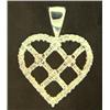 Image 1 : Diamond Heart Pendant, 14 K white gold- diamonds are full cut, approx. 1.00 carats, SI1-I1 clarity, 