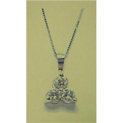 Diamond Pendant and Chain, 14 K white gold- diamonds are round, brilliant cut, approx. 0.50 carats, 