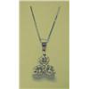 Image 1 : Diamond Pendant and Chain, 14 K white gold- diamonds are round, brilliant cut, approx. 0.50 carats, 