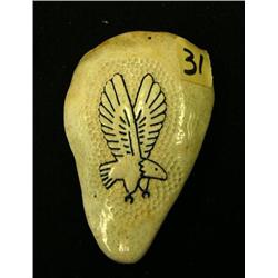 Bone relief carving of eagle 5" (2)