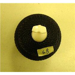 Baleen basket 5" tall ivory finial by Carl E. Hank (2)