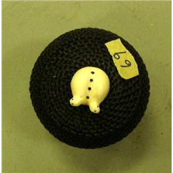 Baleen basket by Carl Hank 3" ivory finial (2)