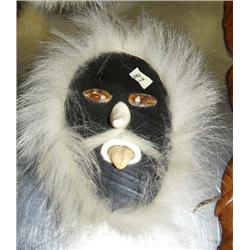 Baleen, ivory and polar bear mask by Roger Silook Sr. 10" (114)