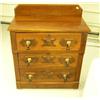 Image 1 : 3 drawer American East lake walnut chest, excellent condition, circa 1869 original hardware (141)