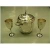 Image 1 : Lot of: silver plated ice bucket and silver goblets (2)