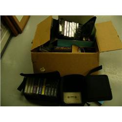 Lot of: box of cassette tapes and CDs (2)