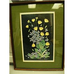 Arctic wild poppies and violets print Jeanie Lawrence wife of Sydney Lawrence (2)