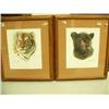 Image 1 : lot of 2 Charles Frances cat prints - black jaguar and bengal tiger (2)