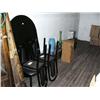 Image 1 : Lot of: Dining table, 4 chairs, 3 glass top tables, 2 vases, telephone stand, TV, Sanyo boom box (54