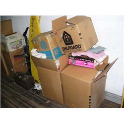 Lot of: Ironing board, vacuum, tool box, hair dryer, misc. games (54)