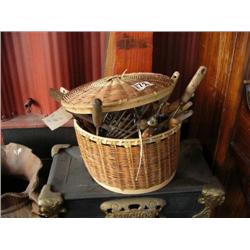 Basket filled with kitchen utensils