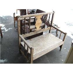 American wood entry way bench