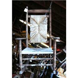 Oak rocker with reed seat