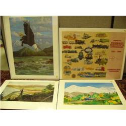 CHOICE on 2 group of 4 prints: signed and # 220/300 southbound at Potter's marsh, Mt. McKinley route