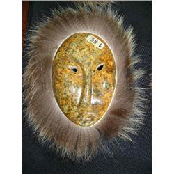 CHOICE on 4 soapstone with fur trimmed masks by Michael Scott - signed (2)