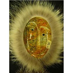 CHOICE on 4 soapstone with fur trimmed masks by Michael Scott - signed (2)