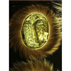 CHOICE on 4 soapstone with fur trimmed masks by Michael Scott - signed (2)