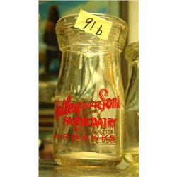 CHOICE on 5 quarter pint milk bottles - Bentley and Sons farm Dairy Fairbanks, Alaska brown cow on b