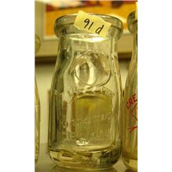 CHOICE on 5 quarter pint milk bottle glass label Creamer's dairy (44)