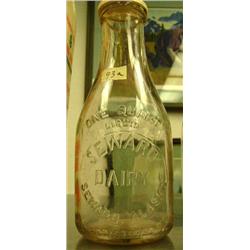 CHOICE on 2 -1 qrt. Seward Dairy glass label milk bottle (44)