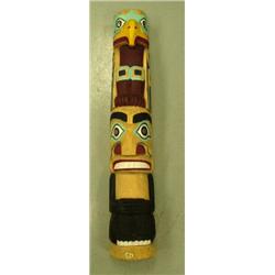 CHOICE on 3 - 33" carved wood totem poles - not Alaskan (114)