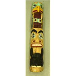 CHOICE on 3 - 33" carved wood totem poles - not Alaskan (114)