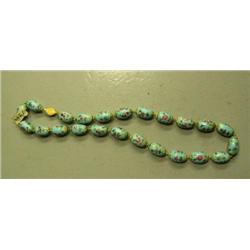 CHOICE on 2 beautiful Chinese necklace with turquoise porcelain beads (2)