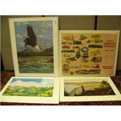 CHOICE on 2 group of 4 prints: signed and # 220/300 southbound at Potter's marsh, Mt. McKinley route