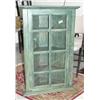 Image 1 : Green corner cabinet with glass door 25.25"x39.25"x11.5" (4)