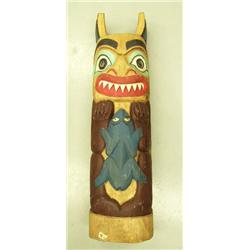 CHOICE on 4 22" carved wood totem poles - not Alaskan (114)