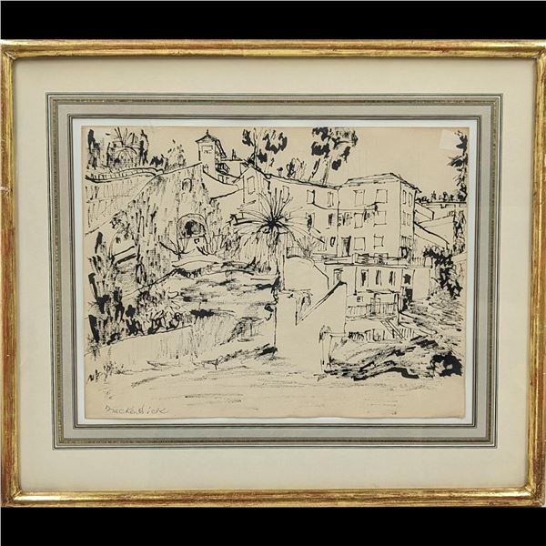 American New York-Lillian MacKendrick 1906-1987 Ink Impressionism ...