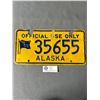 Image 1 : Vintage Alaska "Official Use Only" License Plate