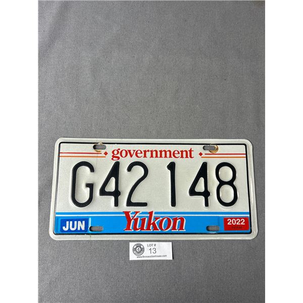 2022 Yukon Government License Plate