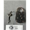 Image 2 : Vintage Iron Padlock w/ Key. Approx. 2 3/4" x 1 1/2"