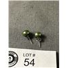 Image 2 : Genuine Green Pearl Stud Sterling Earrings.