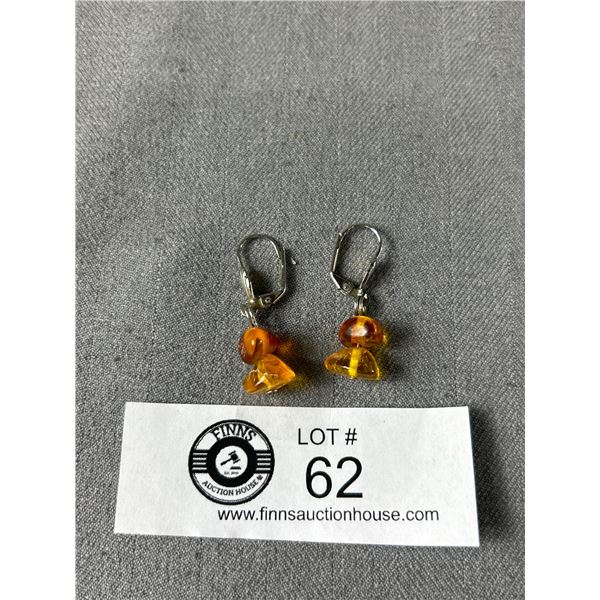 Geniune Amber Drop Earrings