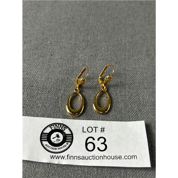 Antique Gold Plate Drop Earrings