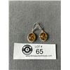 Image 1 : Vintage Genuine Amber Sterling Earrings