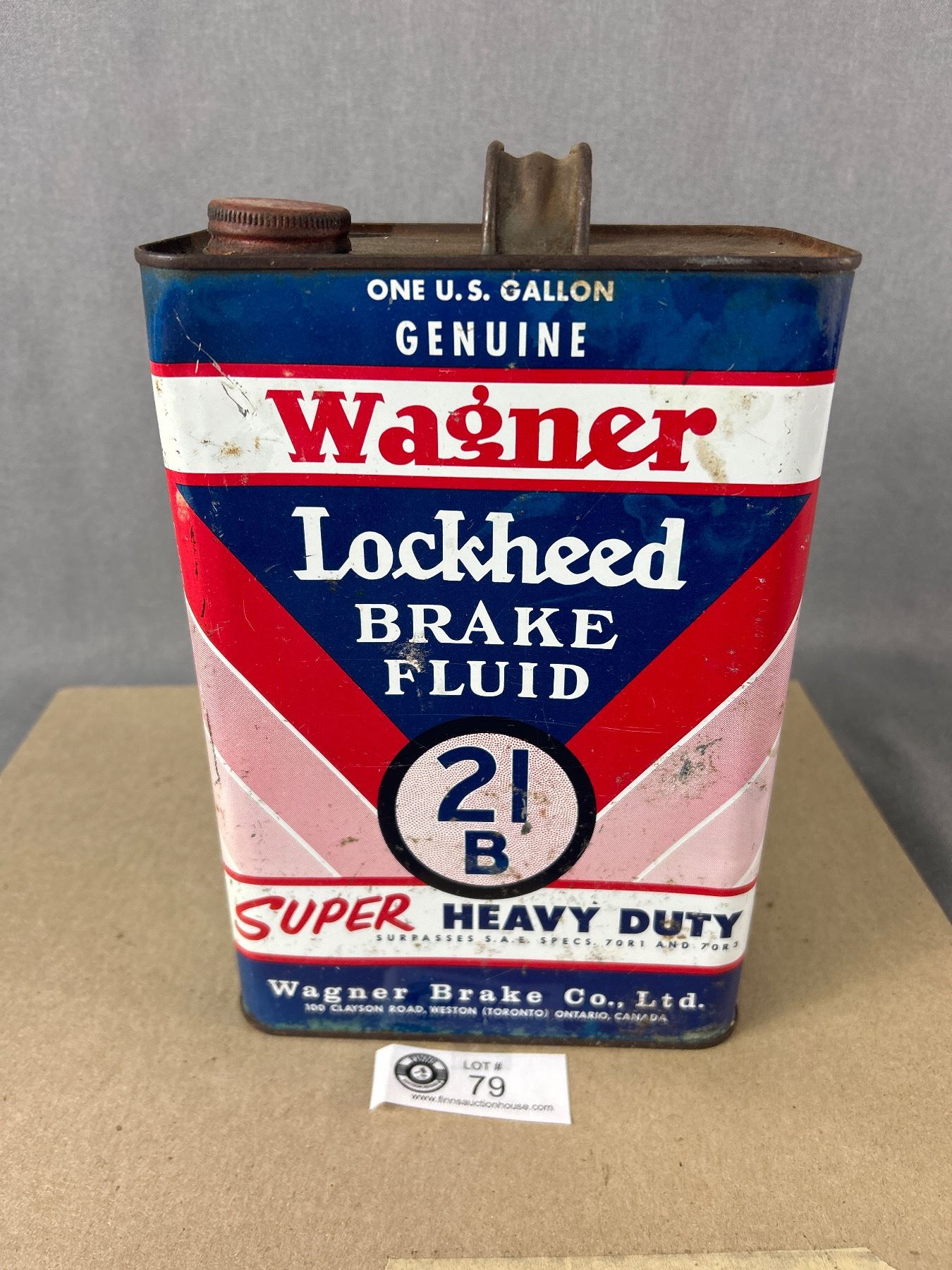 Vintage 1 Gallon Wagner Lockheed Brake Fluid Tin