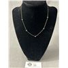 Image 1 : Antique Gold Blue Fauceted Crystal Necklace. Approx. 15"L