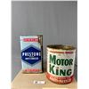 Image 1 : Vintage 1 Gallon Preston Anti-Freeze Tin Can & Marshall Well's Motor King Anti-Freeze Tin