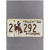 Image 1 : 1982 Wyoming Truck License Plate